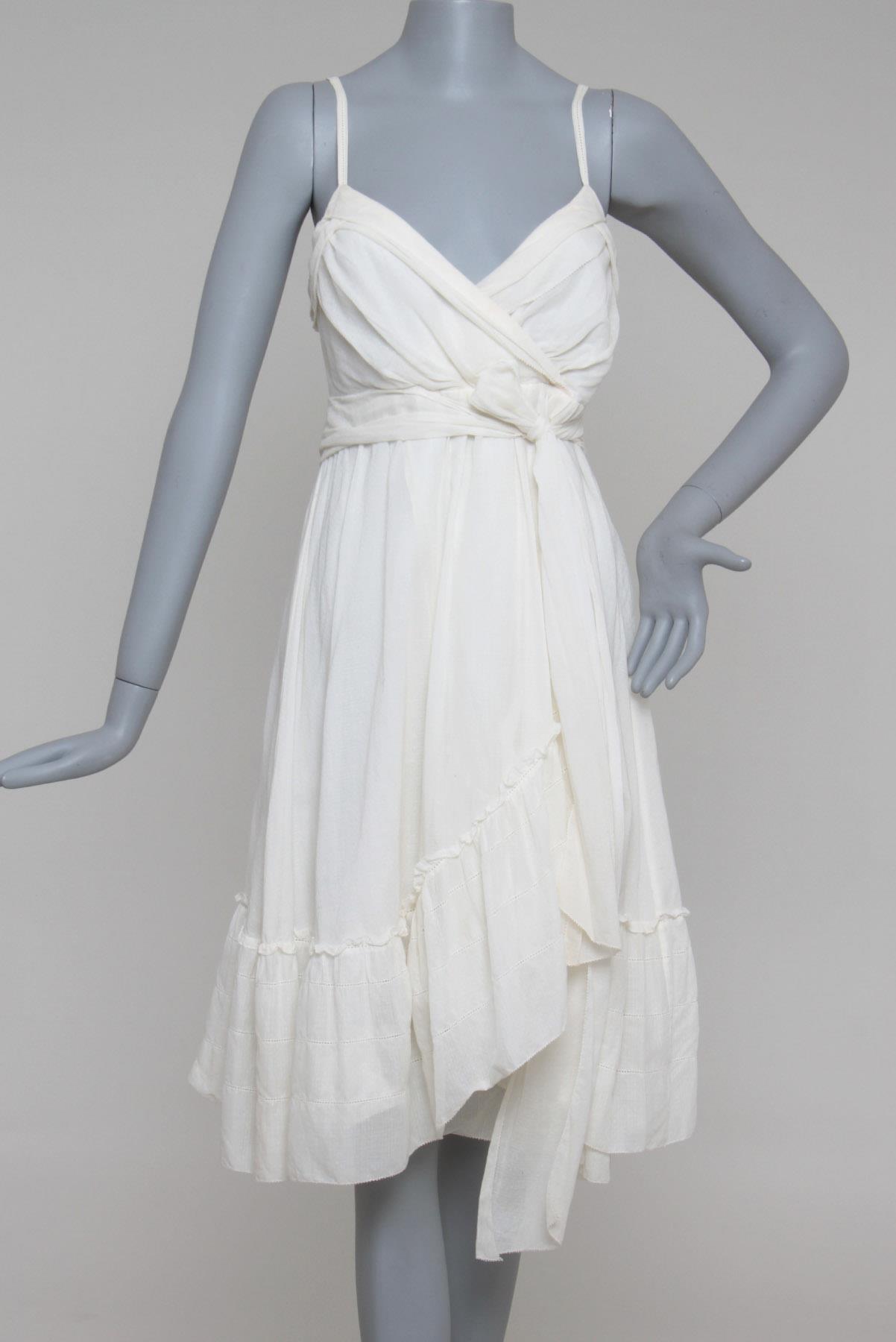 Vestido Diane Von Furstenberg Algodão e alças Off-White