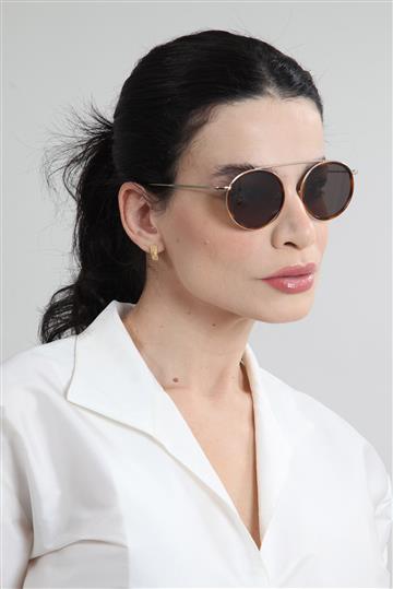 Óculos Illesteva Redondo Tartaruga Dourado