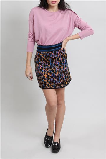 Saia Christian Dior Mini Tricô Texturizada Colorido