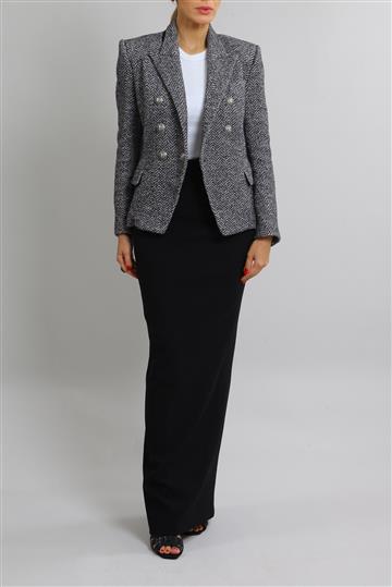 Saia Saint Laurent Longa Lápis Preto