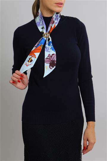 Lenço Christian Dior Faixa de Seda Orquídeas Colorido