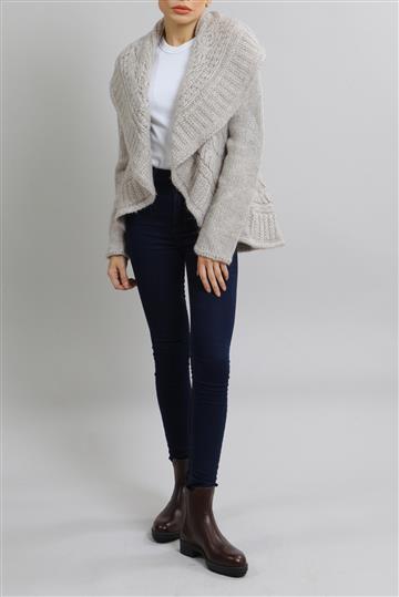 Casaco Achados da New Tricô Cachequer Bege