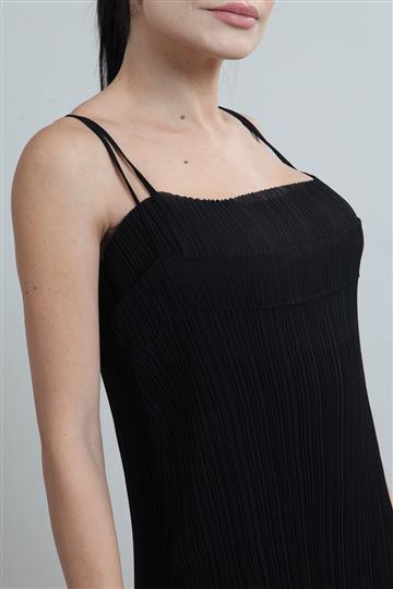 Vestido Yssei Miyake Plissado Preto