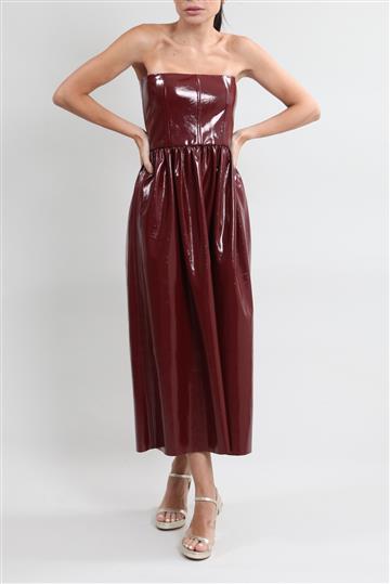 Vestido Paula Raia Latex 2046 Bordô
