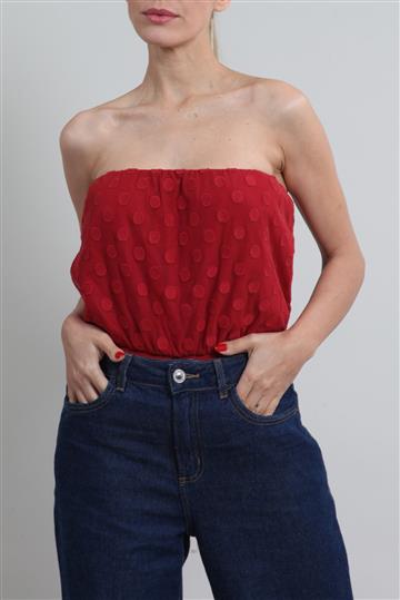 Body A. Niemeyer Sem Manga de Poá Vermelho