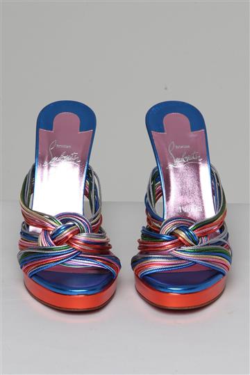 Sandália Christian Louboutin Tamanco Meia Pata Multitaski Colorido