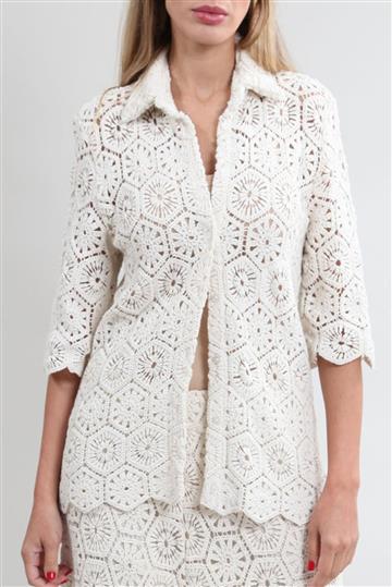 Camisa A. Niemeyer Crochê Off-White