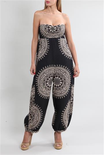 Macacão A. Niemeyer Tomara que Caia Esferas Preto