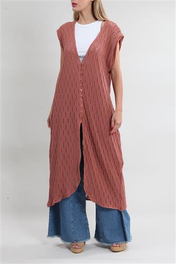 Colete A. Niemeyer Longo Tricô Marrom