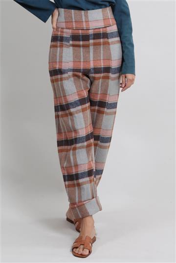 Calça Paula Raia Lã Xadrês Cinza